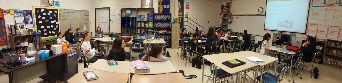 MrSender21's tweet photo. Thanks so much to @MrsSickinger and @themrcunningham for reading to my @ChurchvilleD205 English Ss for #NationalReadAloudDay... I enjoyed sharing my favorite story #TheGivingTree by @ShelSilverstein... Special thanks to @kwasniews1 for coordinating!  #wearechurchville #igniteD205 https://t.co/s8VpFVICMI