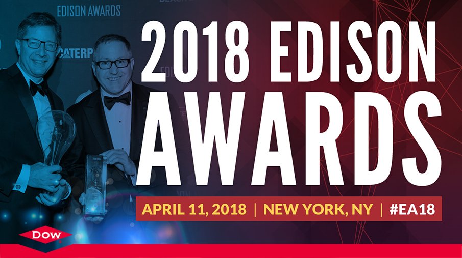DowNewsroom's tweet photo. Our EVOLV3D™ USM, Universal Support Material for #3Dprinting, is an #EdisonAwards Finalist! Finalists were chosen as the "best of the best" by 3000 of the world's top senior business executives, academics, and innovation professionals. #EA18 #EdisonFinalist https://t.co/klpKzkyhFn