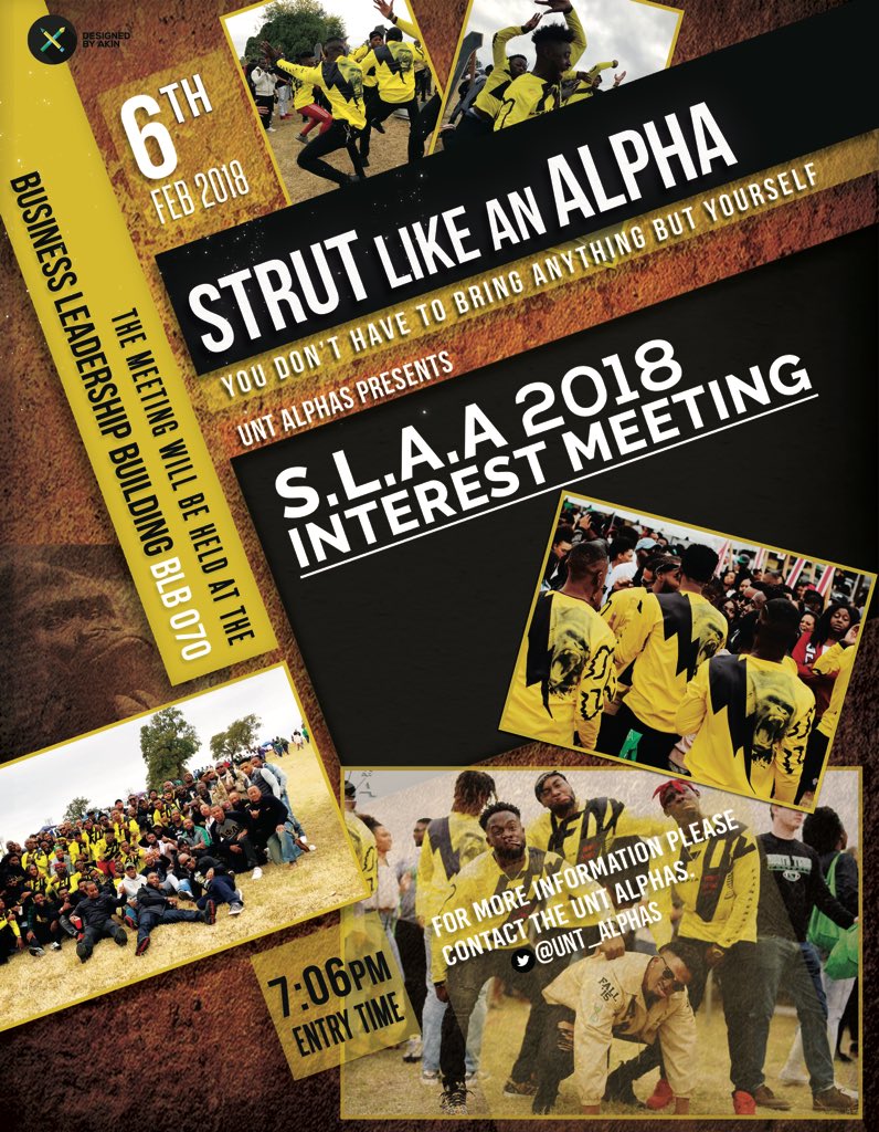 UNTAlphas's tweet photo. #UNTStrutLikeAnAlpha 

BLB 070!

Feb 6th!

Ladies make sure you’re there! Bring all your friends! Come learn how to compete in Strut Like An Alpha with @UNT_Alphas https://t.co/nAsodJSOJi