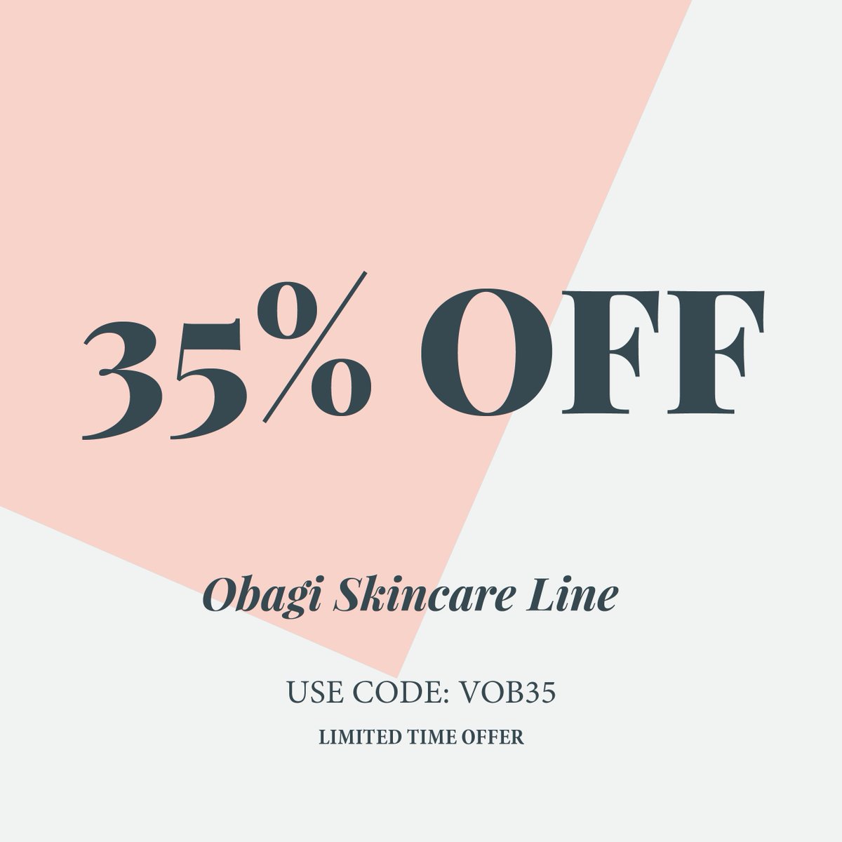 BeyondSkincom's tweet image. 35% OFF @Obagi for limited time only! Use CODE: vob35 at checkout. Retweet and share with a friend! #skincare #Beauty #discountcode #skincareroutine