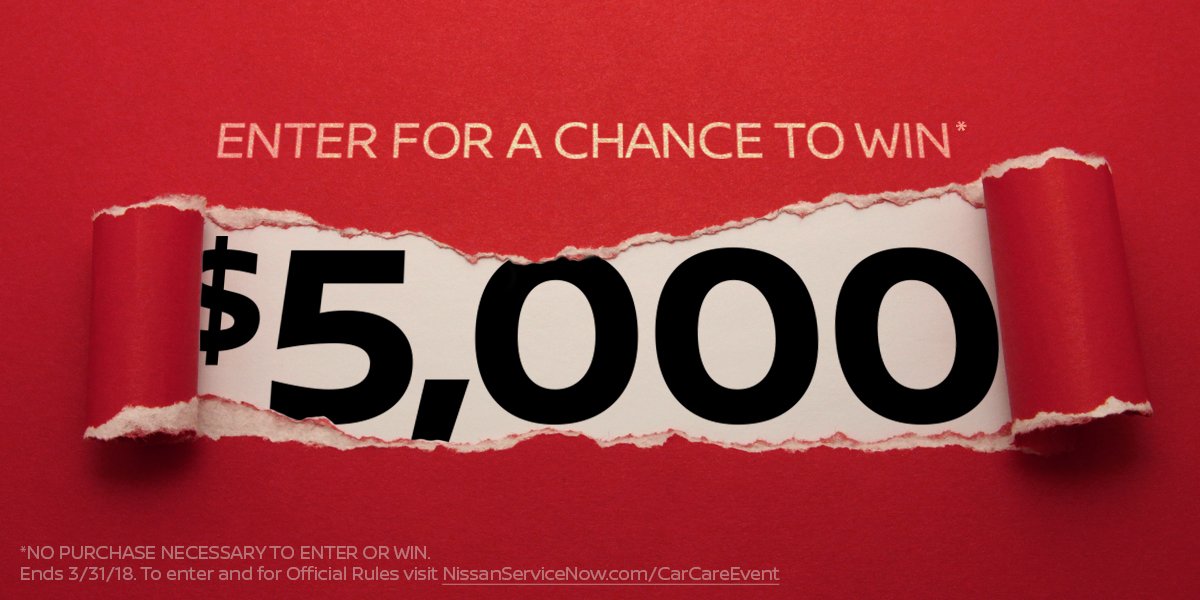 NissanofDalton on Twitter: "Enter for a chance to win* $5k at our