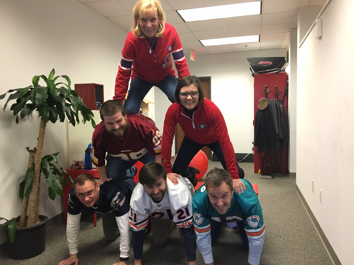 redlettermktg's tweet photo. Nothing screams "sports" quite like a human pyramid. 

*No employees were harmed in the making of this photo.

#SB52 #SuperBowlLll https://t.co/xjuijQW00o