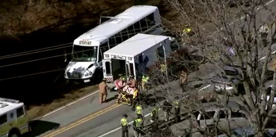 CBSSoutheast's tweet image. ACCIDENT: A school activity bus carrying special-needs students rolled over during a crash in North Carolina.  Three students were taken to UNC Medical Center with minor injuries. (WTVD/NNS) FRI0276