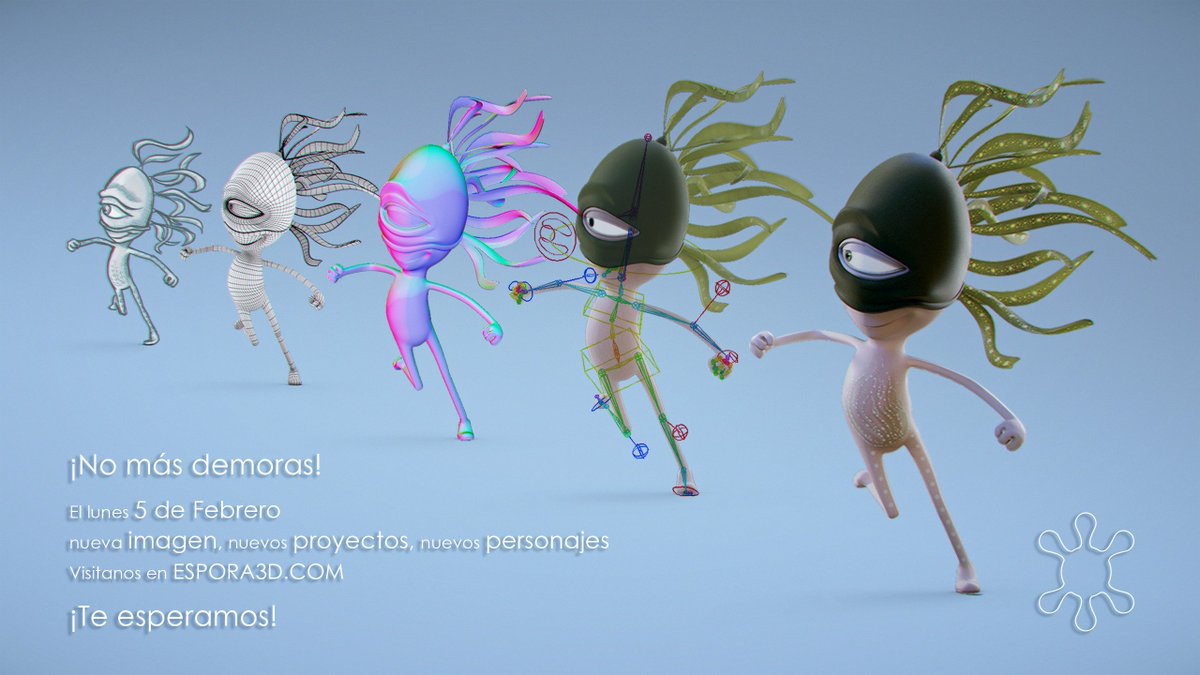 Espora3D's tweet photo. ¡NO MÁS DEMORAS!

El lunes 5 de FEBRERO 
nueva IMAGEN, nuevos PROYECTOS, nuevos PERSONAJES
Visitanos en https://t.co/8zKbvrtCo1

¡TE ESPERAMOS!

@Espora3D https://t.co/4fRs919a1y