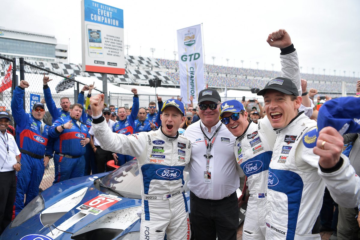 .@FordPerformance celebrating a #Rolex24 victory or that it's Friday? We can't tell...