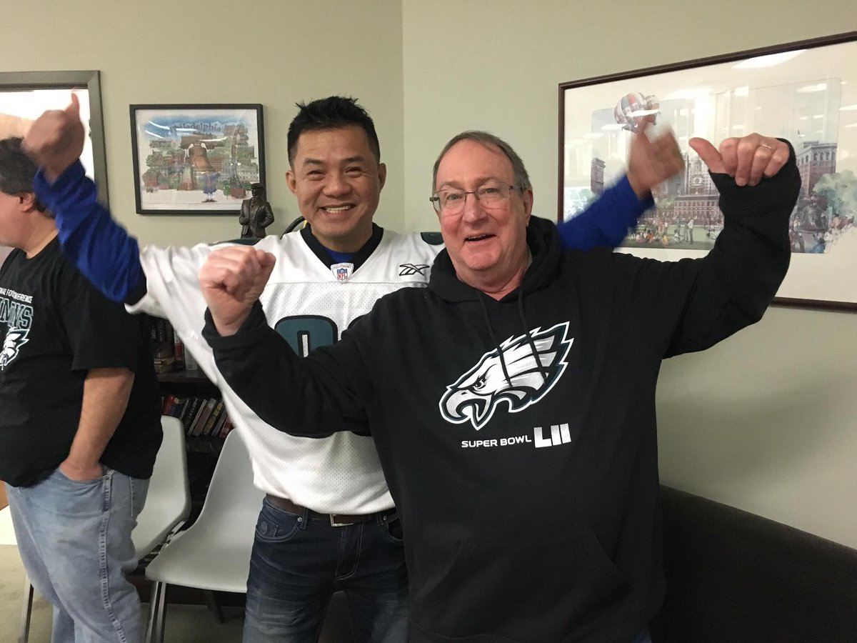 WickFisherWhite's tweet photo. We are #SuperBowl52 ready at #WFWEng 🦅 #FlyEaglesFly 🦅#GoEagles 🦅 https://t.co/eSbv1993pA