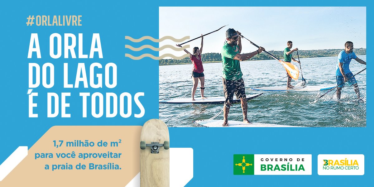 Na #OrlaLivre são mais de 1,7 milhão de m² para você aproveitar o lago Paranoá. Acesse: goo.gl/z7WjeE