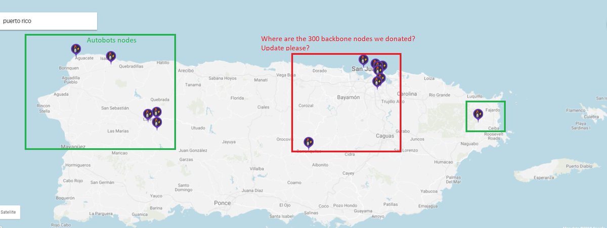 CatsignalUs's tweet photo. Western side is entirely Autobots nodes. Where are the 300+ donated gotenna emergency relay nodes? @pr_reconnects @JavierMBGJ @gotenna @goTennaSupport @danielaperdomo update please!? #imeshyou #meshitup https://t.co/yN5utOyGhQ