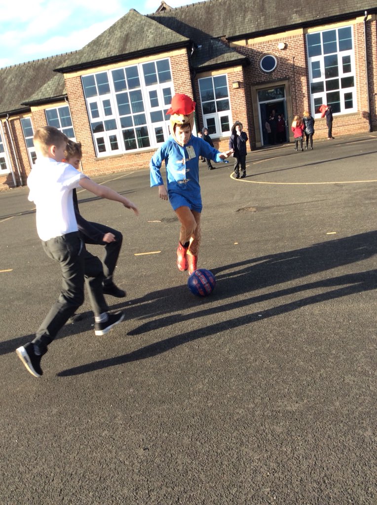 Paddington had so much fun today at Crook Primary introducing us to <a href="/CamillaBrookP/">Camilla Brook Place</a>! He played on the climbing frame, had an English lesson and played football.  #connectingchallenge1 #Paddingtontakeover #PaddingtonsadventuresinCrookPrimary