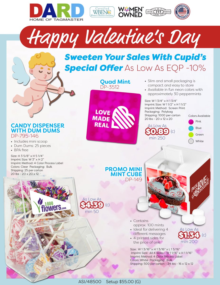 More Great Valentine's Day gift ideas for that special someone - EQP-10%
#promo #promotionalproducts #ValentinesDay #Candy