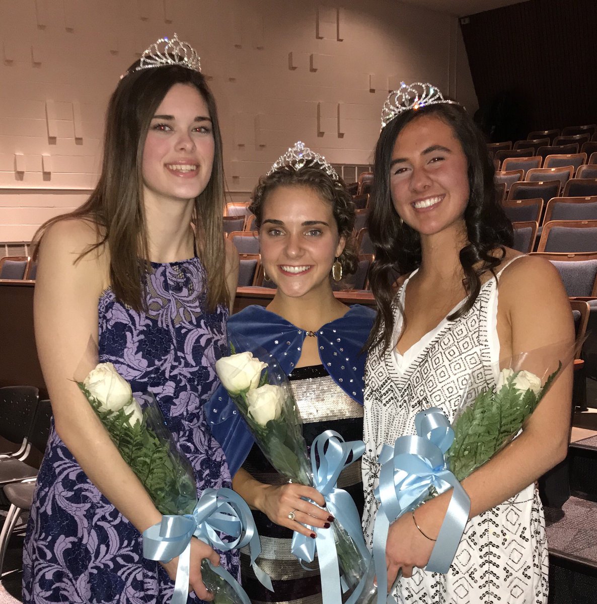 STUCOSME's tweet photo. Congratulations to your SME Lancer 2018 Sweetheart Queen and Court!  Caroline Blubaugh (1st), Riley McCullough (Queen), &amp; Madeline Hlobik (2nd). 💙🖤👑 https://t.co/msR2B0VLPw