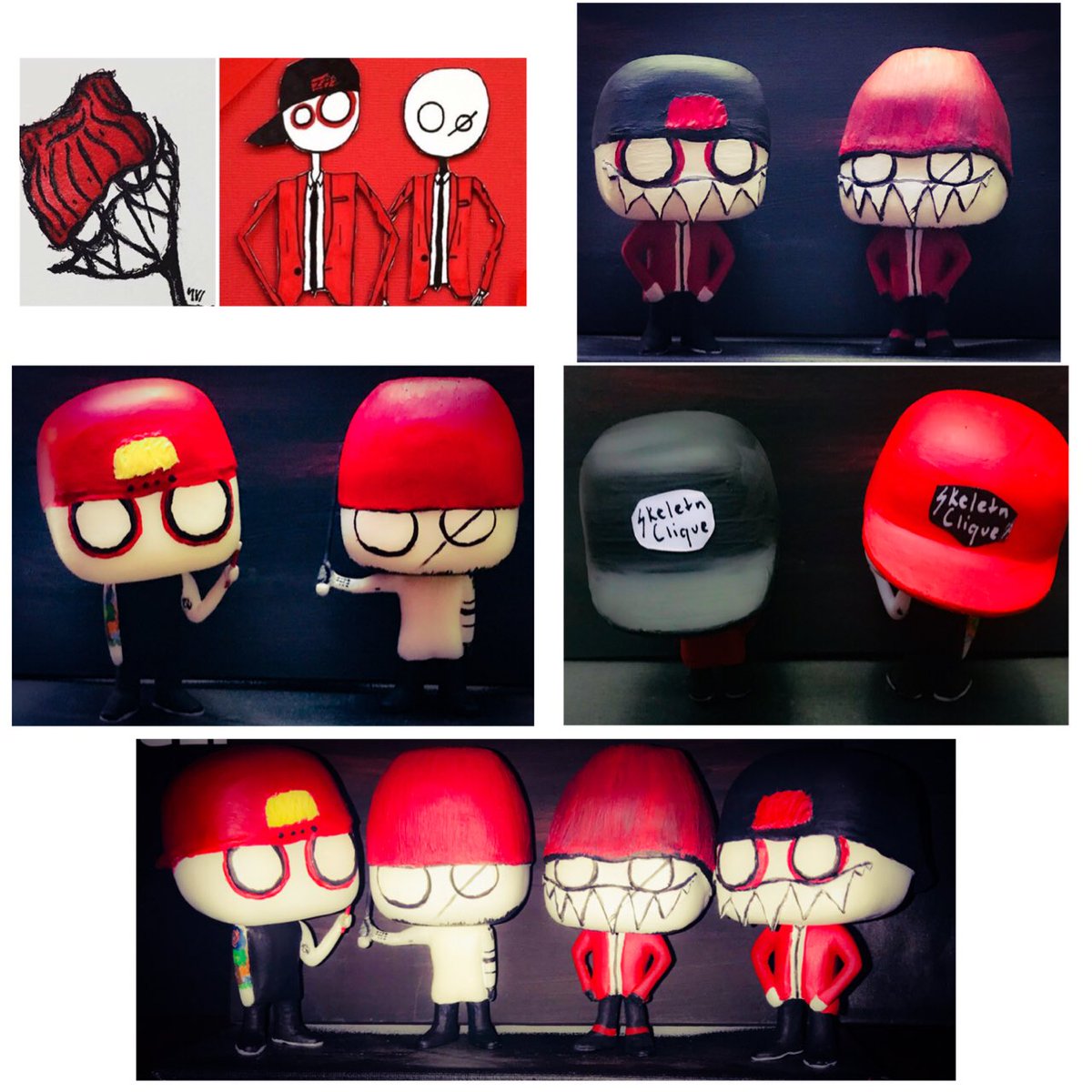 MsBeliever_71's tweet photo. I wanted to give a little life to the amazing drawings done by @skeletn_clique So, I asked her to help me pick which drawings I should to reference from and here they are!! These were so challenging but, also fun to do! |-/ 
#cliqueart 
#FanArtFriday 
#twentyonepilots https://t.co/fEOSU02tlw
