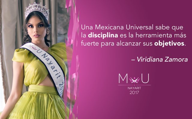 MxU_Oficial's tweet photo. “Una Mexicana Universal sabe que la disciplina es la herramienta más fuerte para alcanzar sus objetivos”.
Viridiana Zamora. @MxU_Nayarit 2017 #mexicanauniversal #mxu #mexicanauniversalnayarit https://t.co/jPTD0D8Ief