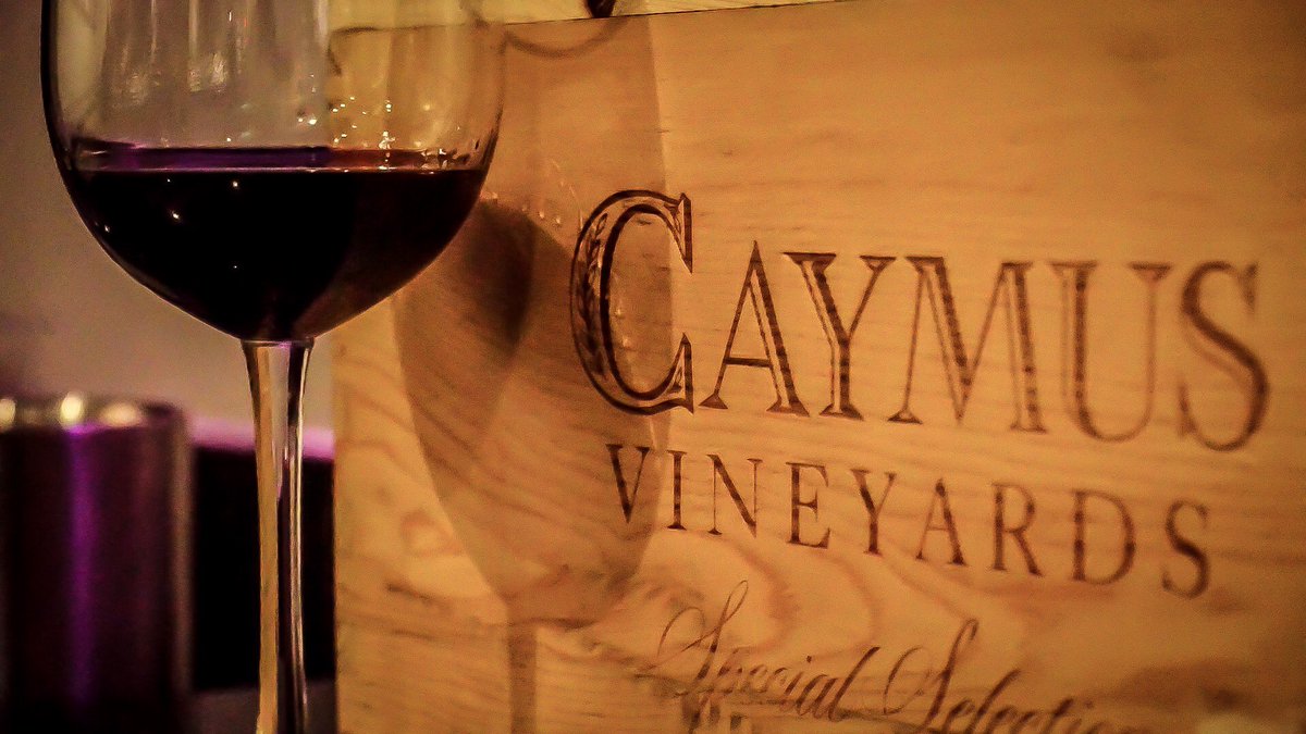 PointPatioBar's tweet photo. What an event! We got to taste some amazing Caymus wines and have  a delicious 5 course meal! #FresnoFood #Caymus  #WineTasting 🍷🍇 https://t.co/pYBfMibBuV