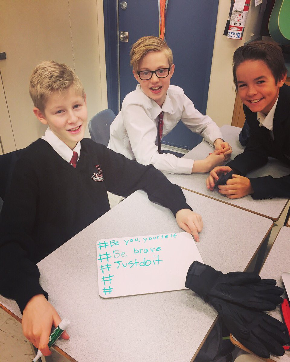 brockton_school's tweet photo. Grade 7s learning to summarize with #hashtags. As the activity progressed they demonstrated deep understanding and connections to the bigger picture. What a great way to examine understanding of gender stereotypes! @IntentionBook #IntentionTheBookChat  @WickedDecent @amyburvall https://t.co/a8IfarVI5M