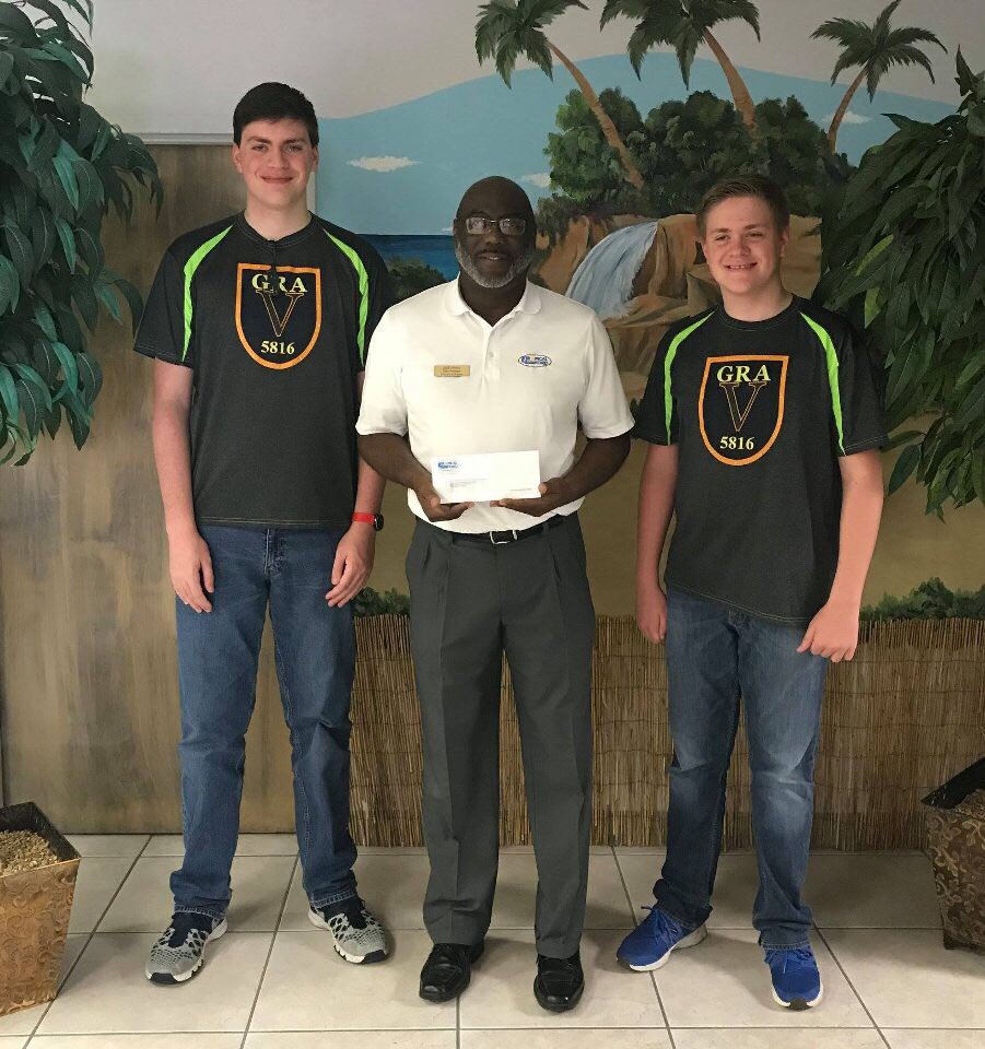 frc5816's tweet photo. We appreciate @TropicalFord for your generous donation in support of our wonderful students. Thank You so much for helping Gra-V to Power Up this season. #ThisIsGraV #MoreThanRobots #FIRSTInspires #5816PitCrew #GraVSTEM #Coopertition #graVtrain #OMGRobots #FIRSTPowerUp https://t.co/Cry1EcMebA