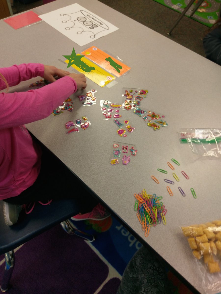 SpangerKinder's tweet photo. Celebrating the 100th day of school in #Kindergarten 
Counting to 100, sorting into tens-groups, playing "Beat you to 100".... What an exciting day!! #rcsdchampions @rcsdspanger https://t.co/cMx4NIOfR8