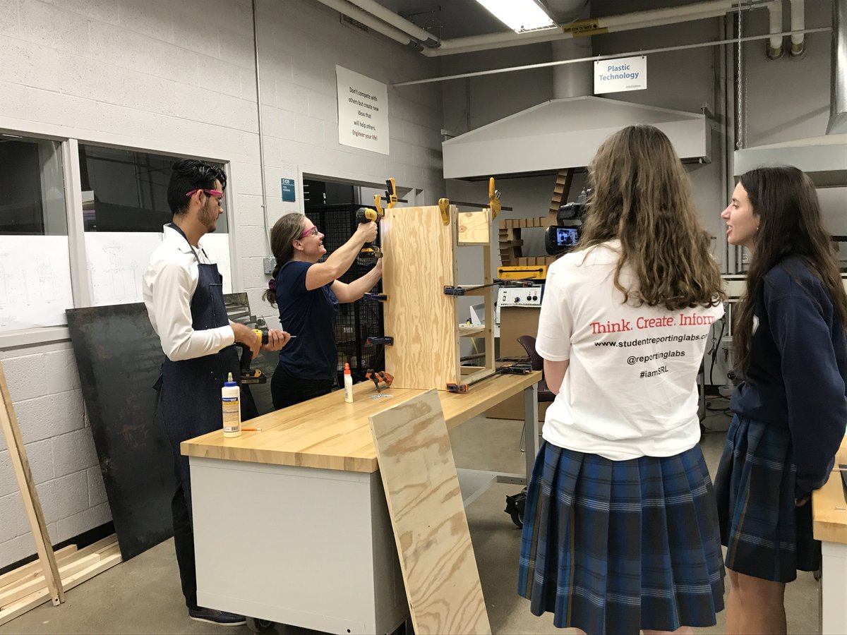 XCPGators1's tweet photo. One of our @reportinglabs teams went to Metro Tech High School to interview Engineering teacher Stephanie Besch. Her seniors participate in EPICS at ASU & partner w/local needs-based organizations to design/build real-world solutions to their issues. #EngineeringOurWorld https://t.co/TkawF78qTJ