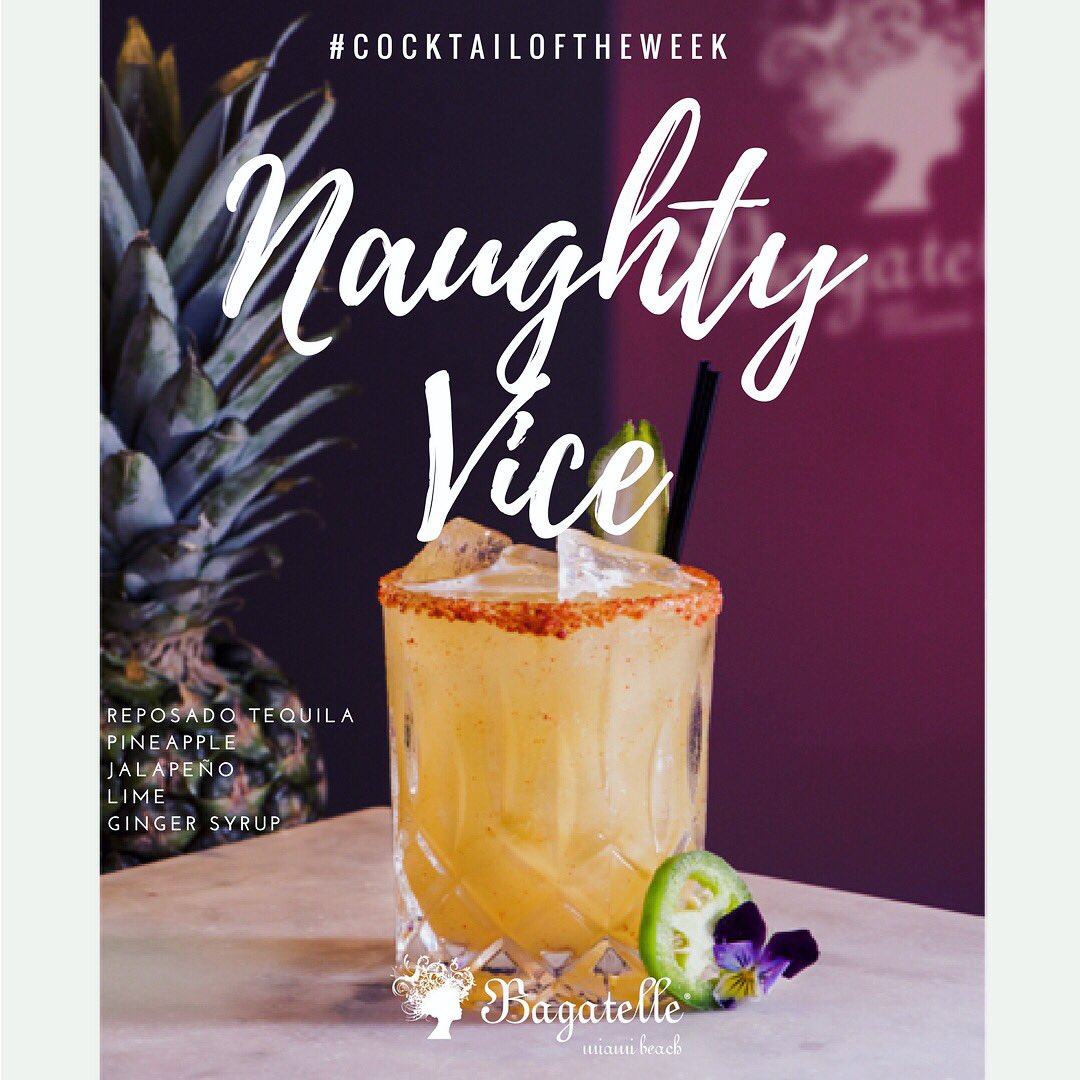 Flirting with the weekend...
#bagatellemiami #cocktailoftheweek #miami #miamibeach #wynwood #miamifridays #pineapple #tequila #tgif #cheers
