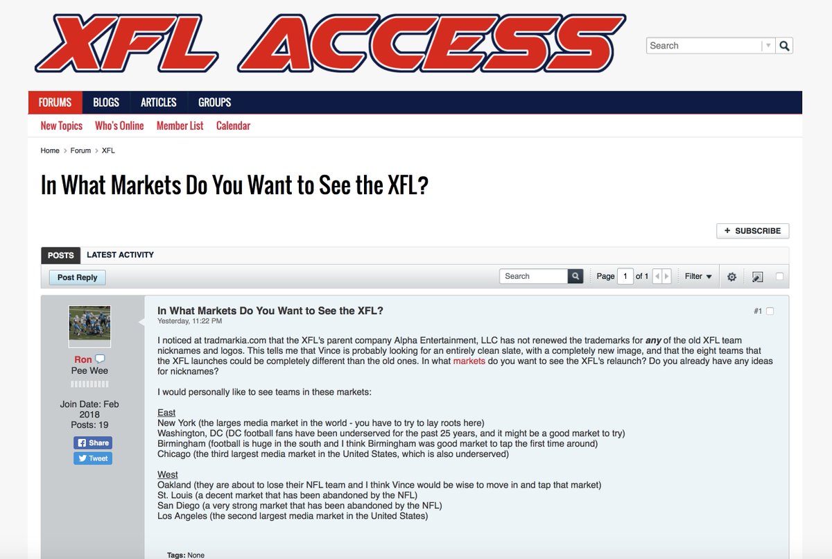xflaccess's tweet photo. #XFL Access Forums are live. Join the discussion now! #xfl2020 https://t.co/aGKbECj7Yu https://t.co/6kRvczZ3WT