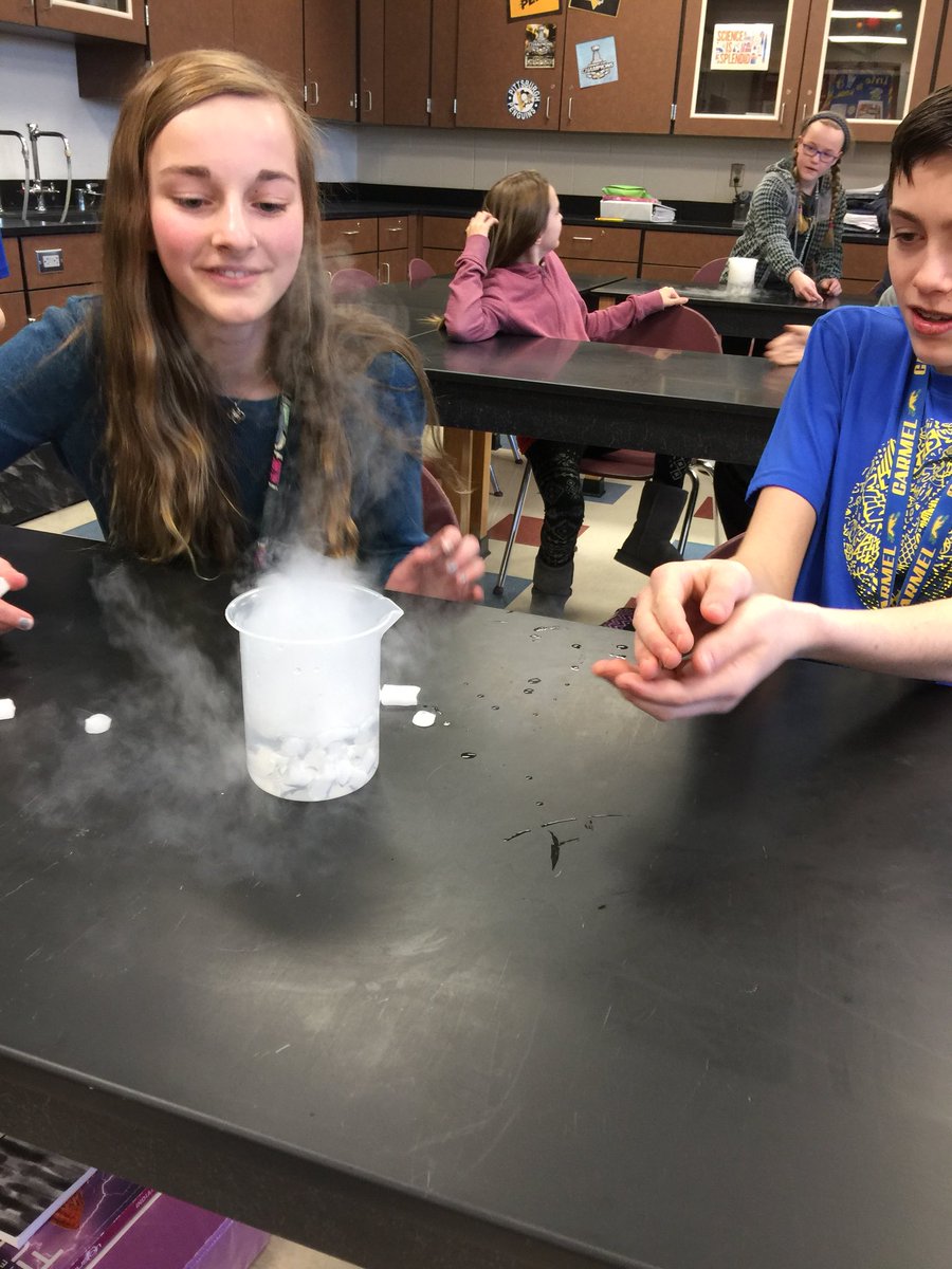 Mrs_Speidel's tweet photo. Team Avengers experiencing matter change its state. Witnessing sublimation with dry ice. #ScienceIsFun #SolidToGas https://t.co/U5AiUyLcaE