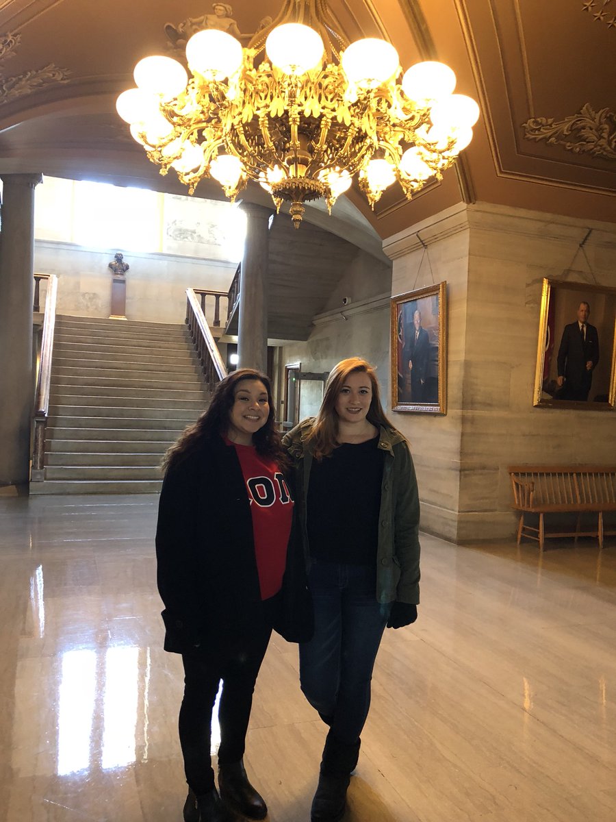 AOIILambdaAlpha's tweet image. Chapter President and Vice President of Communications at the state capital! Tonight? Getting Leadership Academy started! 🎊
