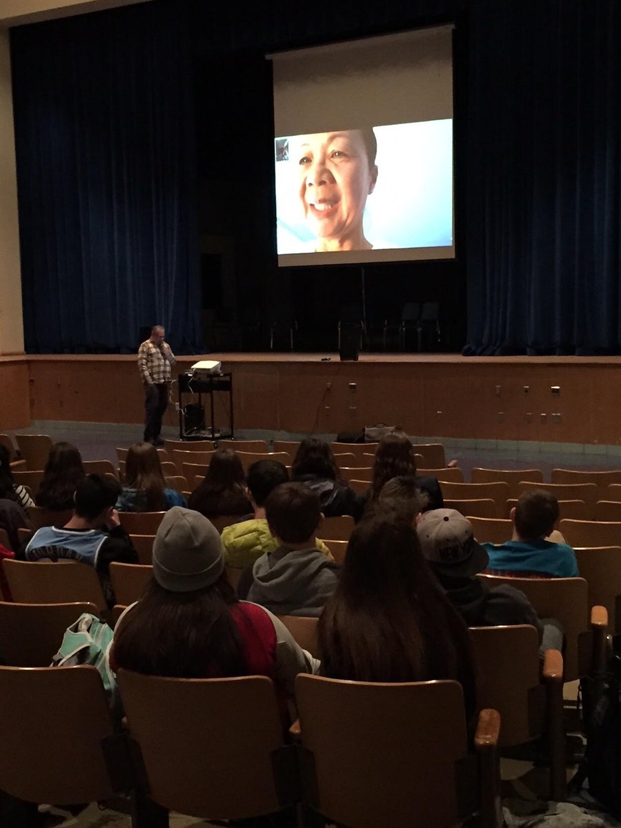 cliffsuperfan's tweet photo. FIlmmaker @dmquon FT'ing in for a Q&amp;A after the screening with Sheboygan North High School! Screens for Teens is such a great program, @uwmadisonarts! Thank you for your support! https://t.co/YWLoftJuuk