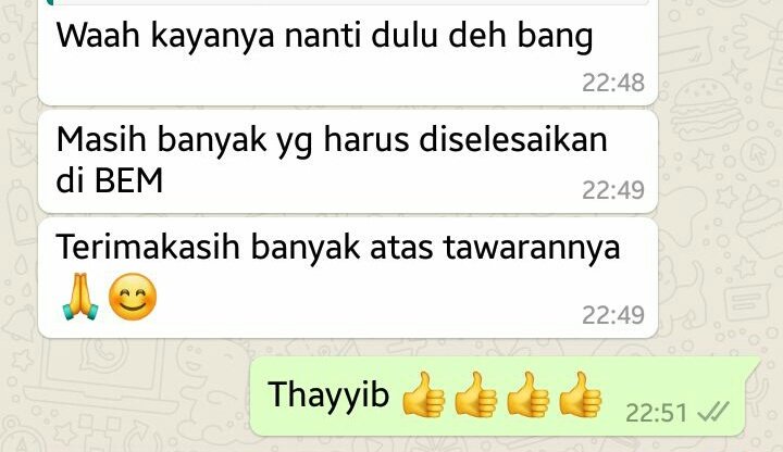 AzzamIzzulhaq's tweet photo. Masya Allah Tabarakallah

Zaadit Taqwa, Ketua Umum BEM UI menolak dengan halus undangan Umroh dari saya melalui @AMIFoundation_  dengan alasan masih banyak agenda perjuangan yg lebih prioritas dan harus diselesaikan.

Sungguh, Adinda Zaadit adalah pejuang! Barakallahu fik... https://t.co/LDqxkycRy5