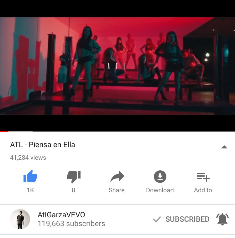 atlgarza's tweet photo. casi 42 mil vistas en menos de 24 horas 😲, la estamos rompiendoooo! #PiensaEnEllaEnVEVO https://t.co/w0TI6RUTVr https://t.co/Tjn31UurcB