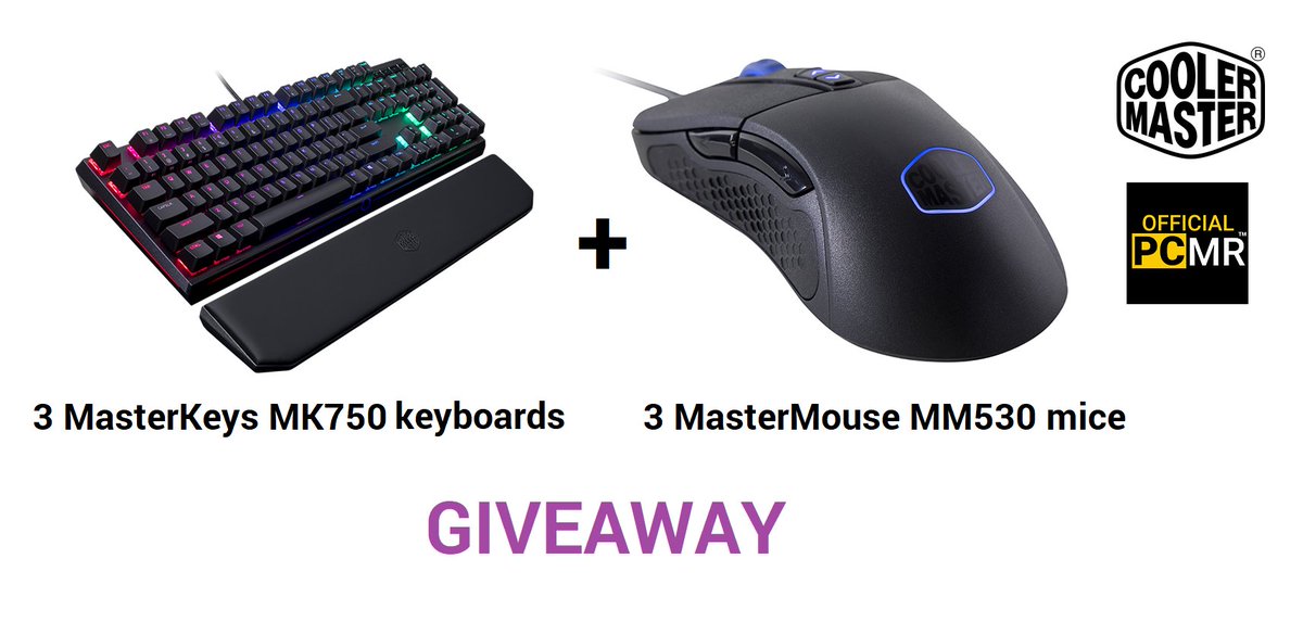 OfficialPCMR's tweet photo. Three lucky winners will get a MK750 keyboard + MM530 mouse bundle each, courtesy of @CoolerMaster and @OfficialPCMR ! Want to be one of them? Retweet and follow! https://t.co/gRa8hn02gp