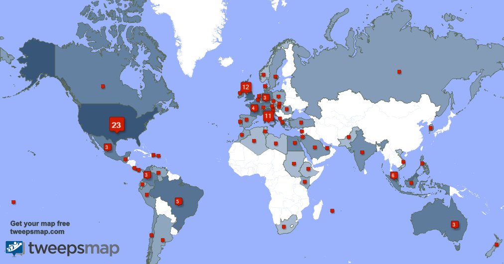 messedharry's tweet photo. My followers are in USA(23%), UK.(11%)... Get your map too: https://t.co/qTdlJTdVlP https://t.co/wHiRQtekPP