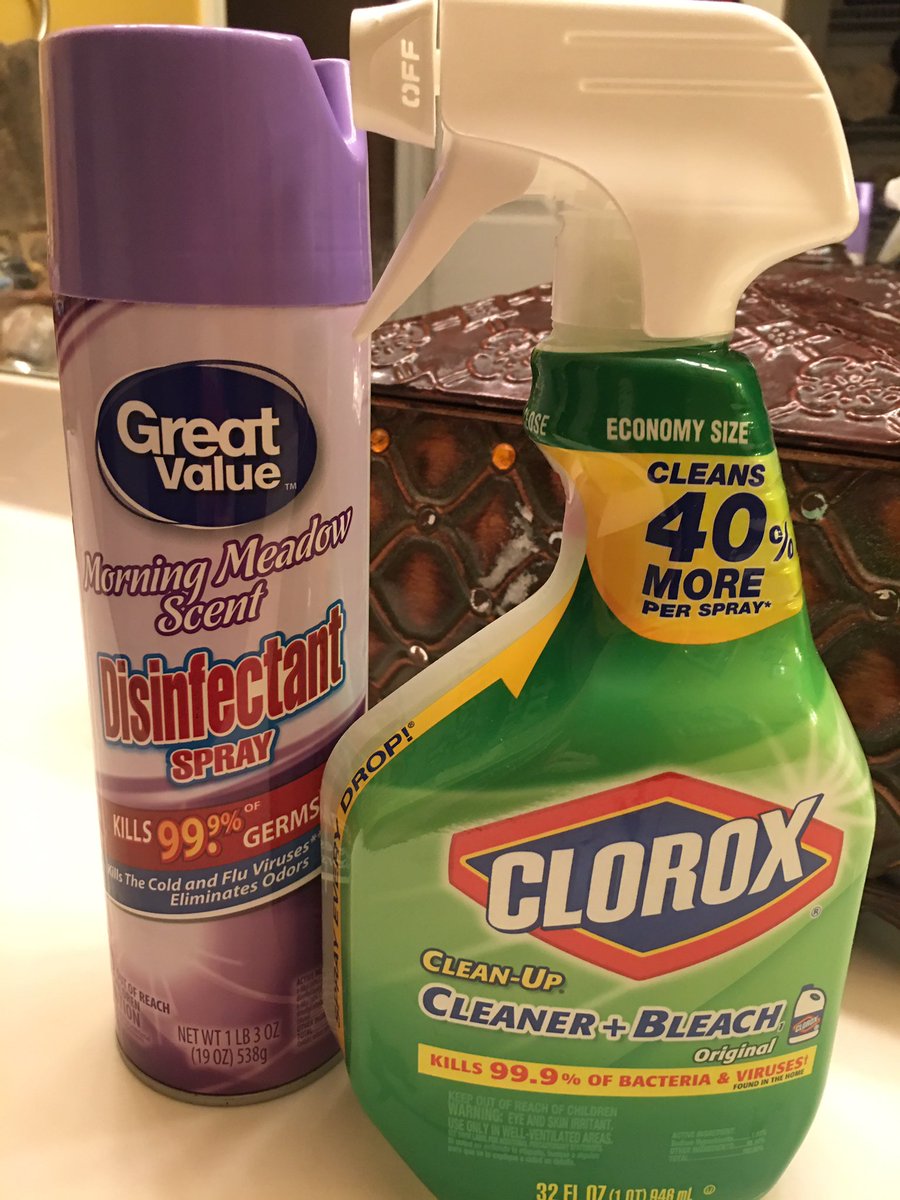kimhansardstar's tweet photo. Hope everyone is having a great Friday night. I'm just over here covering everything in bleach and Disinfectant spray. #HusbandSick #SonSick 😷 https://t.co/XLBs7biID4