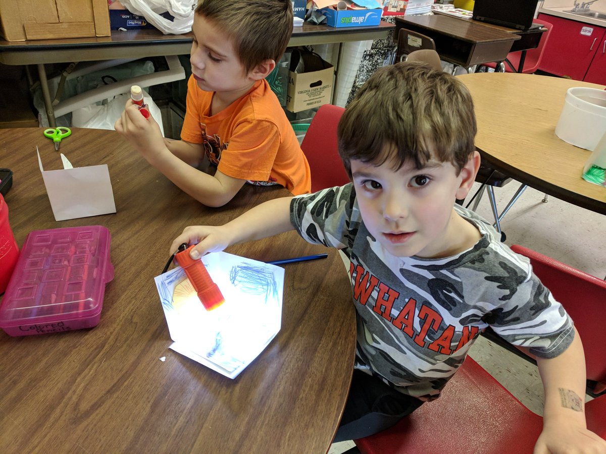 adcockhome's tweet photo. Ks @PowElem creating dioramas with the sun and something to block the light. Then testing with a flashlight to see where the shadows falls. #WeLearnWhenWeDo https://t.co/L5smcIGXGq