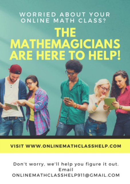 mathwizards13's tweet image. We do online math HW. You can hire experts at goo.gl/3c1Z7l to ace your math homework. Good grade is assured. You can pay later. #mathclasshelp