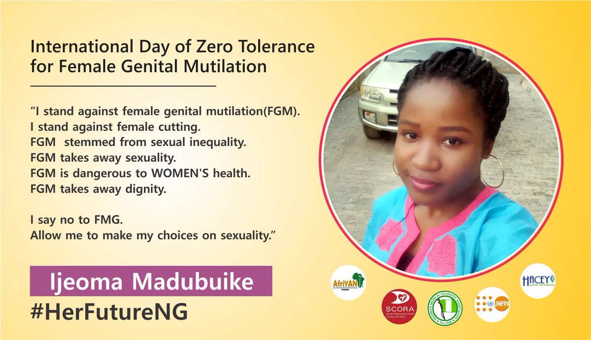 AfriYAN Nigeria (@afriyanng) on Twitter photo RT to support <a href="/Madubuikeijeoma/">Madubuike ijeoma</a> in the campaign to #EndFGM in #Nigeria #HerFutureNG Int'l Day of Zero Tolerance for FGM <a href="/AfriYAN24/">AfriYAN WCA</a> <a href="/UNFPANigeria/">UNFPA Nigeria</a> <a href="/emmyobiabo/">Obiabo, OBIABO. 🇳🇬🌍</a> @haceyhealth <a href="/NiMSA_SCORA/">SCORA Nigeria</a> RT to support <a href="/Madubuikeijeoma/">Madubuike ijeoma</a> in the campaign to #EndFGM in #Nigeria #HerFutureNG Int'l Day of Zero Tolerance for FGM <a href="/AfriYAN24/">AfriYAN WCA</a> <a href="/UNFPANigeria/">UNFPA Nigeria</a> <a href="/emmyobiabo/">Obiabo, OBIABO. 🇳🇬🌍</a> @haceyhealth <a href="/NiMSA_SCORA/">SCORA Nigeria</a>