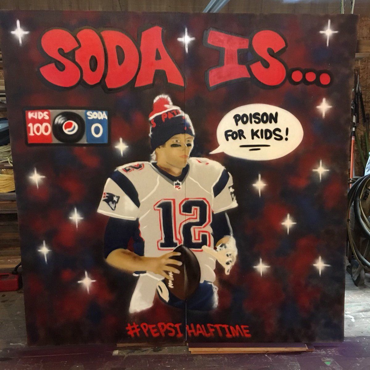 DunkTheJunkFood's tweet photo. #Patriots vs #Eagles in #SB52 as @NFL @pepsi @jtimberlake prepare to market #Pepsi to kids around the world for #PepsiHalftime as #TomBrady calls #soda βpoison for kids.β #NCDS #T2DM #SBLII https://t.co/JggMiLeu0H https://t.co/chWdbv85TP