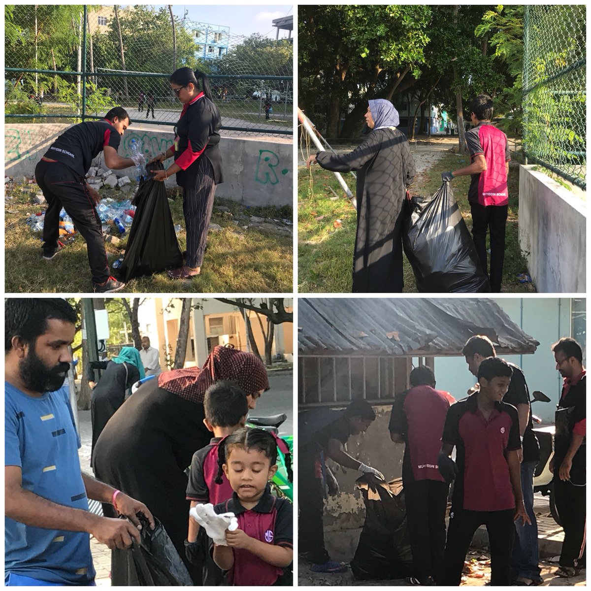 Muh_mv's tweet photo. Happening now: Villimale Clean Up by students, parents & staff of Muhyiddin School. #FriendsOfNature #LetsKeepOurEnvironmentClean https://t.co/vBqqMnWMAm