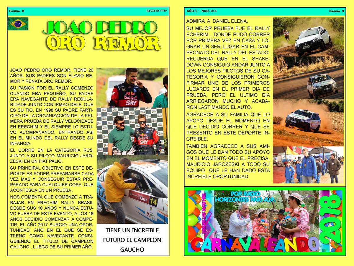 ALDOSPORTS1's tweet photo. Revista Tuercas Pasion y Fierros 
#REVISTATPYF #NRO24 #TPYF
#REVISTADIGITALTPYF #ALDOQUAGLINIJR
#BOLIVIA #URGENTE #AUTOMOVILISMO https://t.co/mcgz1EKhUr