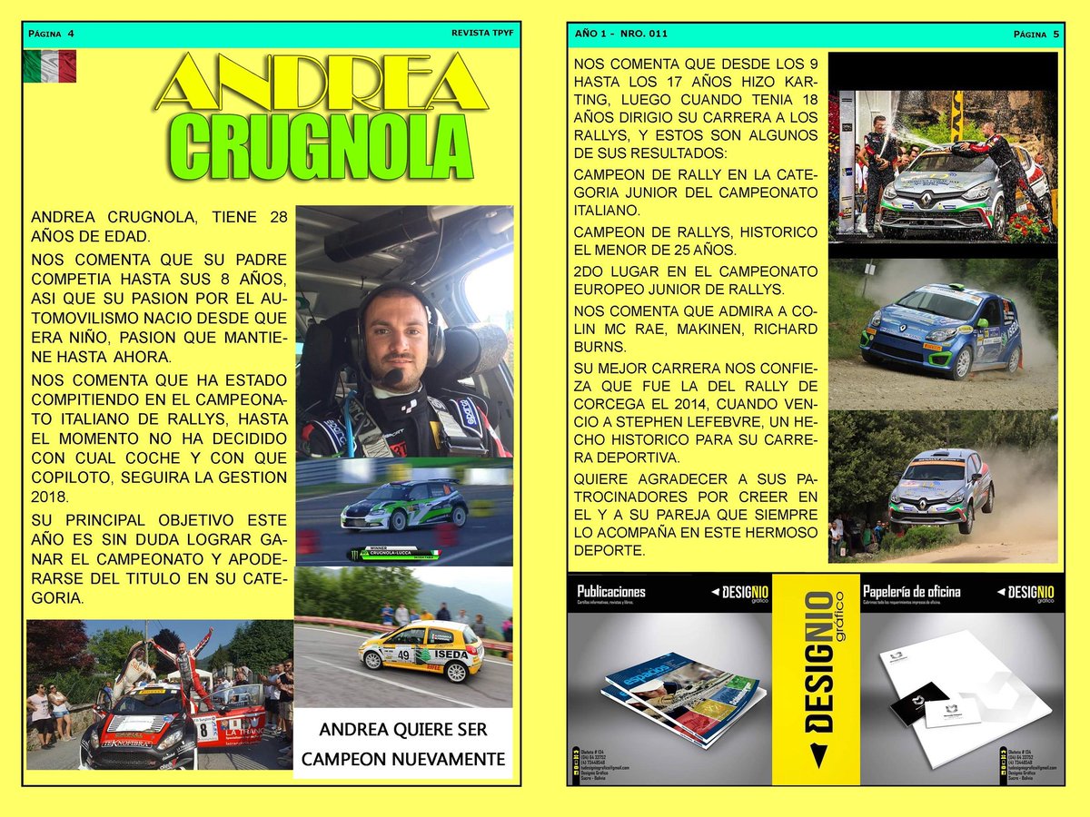 ALDOSPORTS1's tweet photo. Revista Tuercas Pasion y Fierros 
#REVISTATPYF #NRO24 #TPYF
#REVISTADIGITALTPYF #ALDOQUAGLINIJR
#BOLIVIA #URGENTE #AUTOMOVILISMO https://t.co/ALrK5Xk7k3