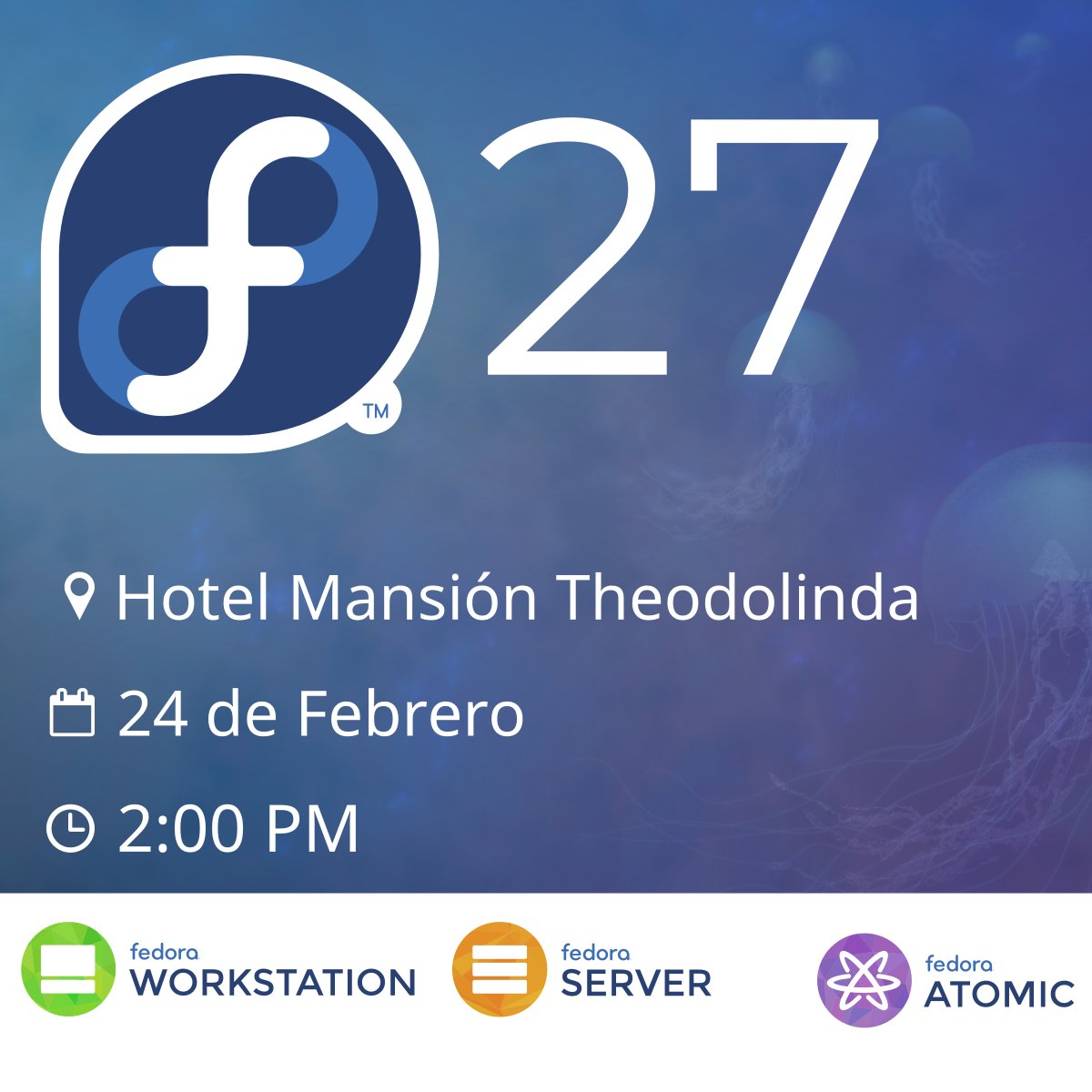 FedoraNi's tweet photo. Fiesta de lanzamiento de Fedora 27 el día 24 de Febrero a las 2:00 PM https://t.co/V9uKuPy3uD