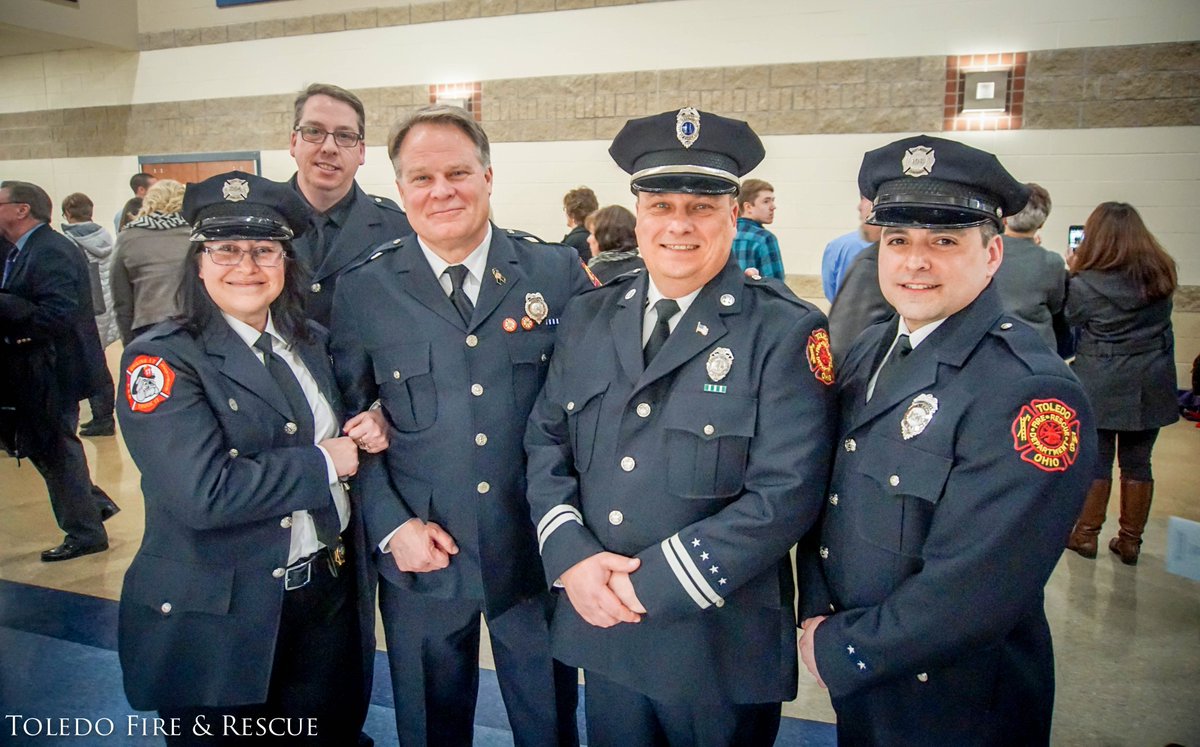 ToledoFire's tweet photo. Congrats to @ToledoPolice Academy Class #64! We are happy to have #TFRD Firefighter James Trevino back after being on loan to #TPD as he completed the 30 week police academy. He will now join the best of the best @TFDArsonUnit! #thinblueredline #toledostrong https://t.co/wqFTwjMSOx