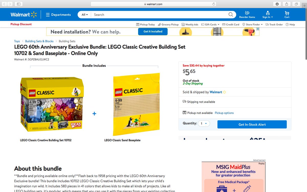 RonaldVining's tweet photo. @Walmart How can this @LEGO_Group set be "out of stock" when the sale is NOT supposed to begin until 3 Feb? I am in Singapore, ordering for family in USA, where it is still 2 Feb, 11:06 PM EST? Please explain... Thank you! https://t.co/nYSlBtjfuR