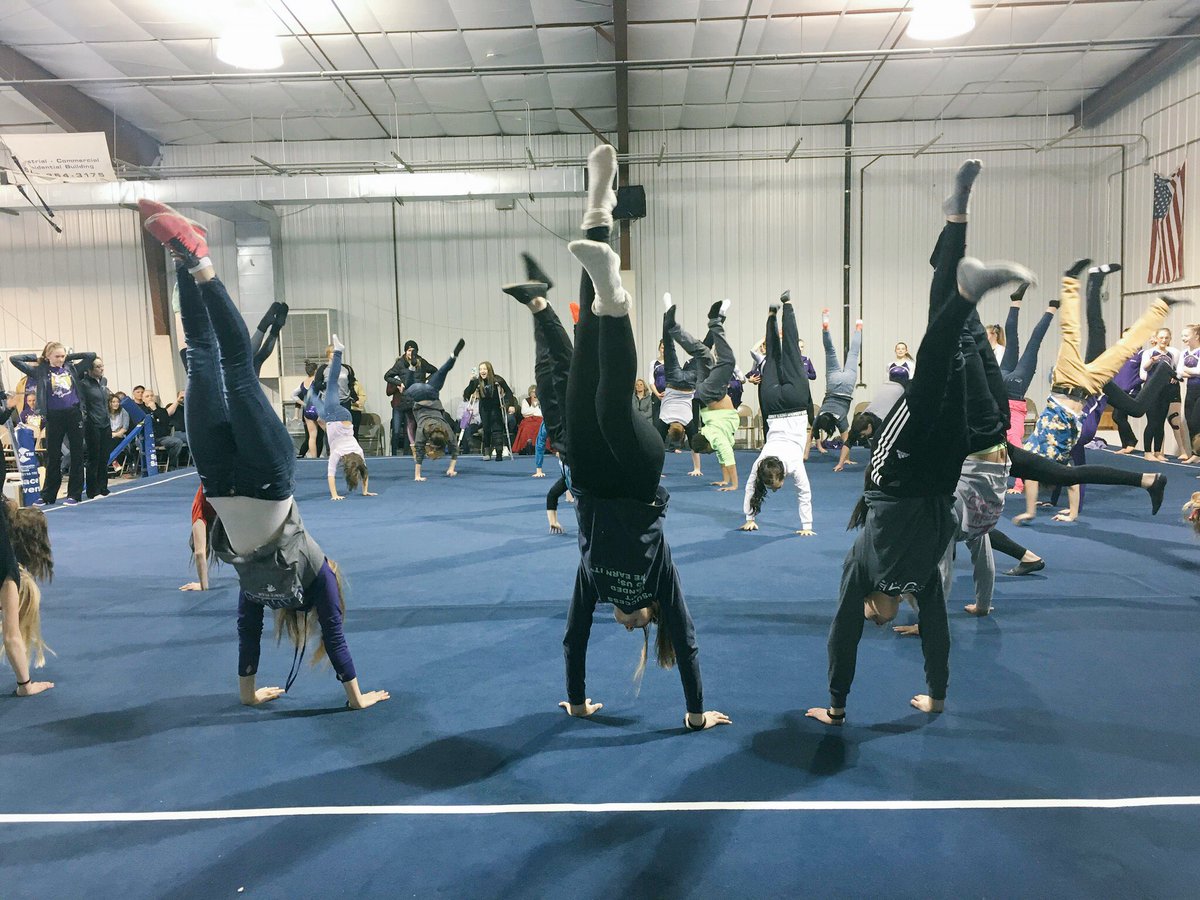 We had a great time cheering on our gymnastics girls (and participating in the handstand contest)! Congrats on a well deserved win! <a href="/EaglesGymnastic/">EaglesGymnastics</a>