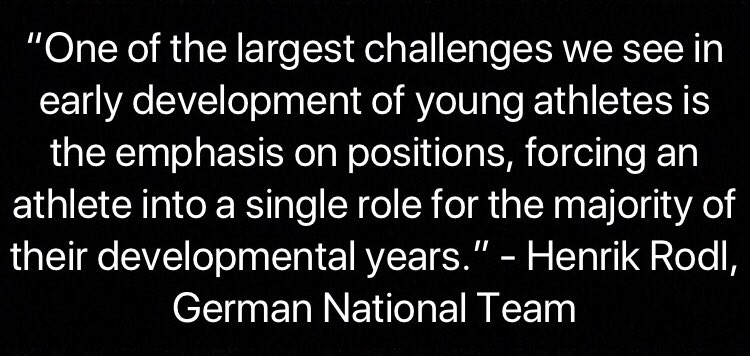 I often have to remind myself of this too...train/play to achieve an all around better athlete early on, don’t always keep them in 1 role!