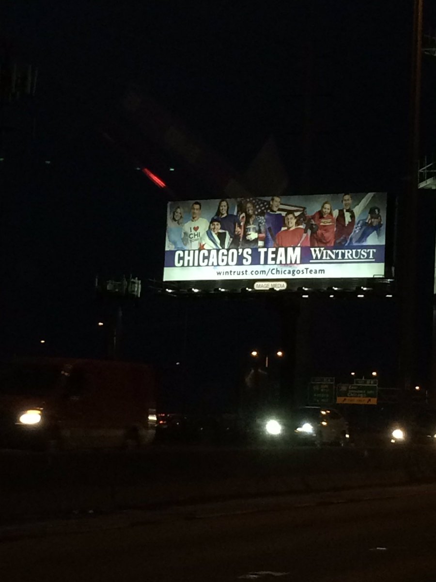 Look at that. Our friend <a href="/brodyusa4/">Brody Roybal</a> watching all the traffic going no where on 290. So exciting to look up and see the billboard.  Find the commercial at wintrust.com/chicagosteam