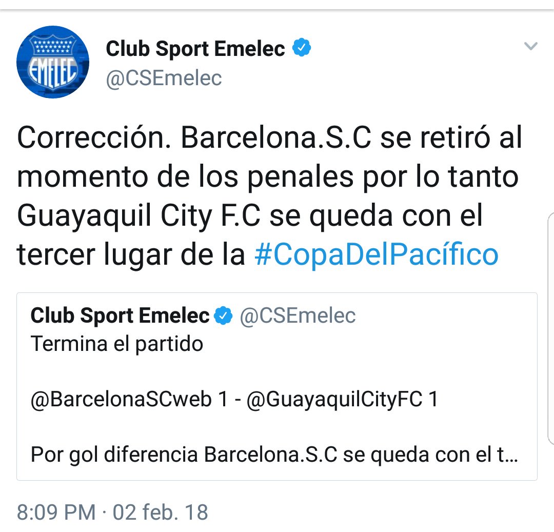 Si ni el propio organizador Emelec por lo visto sabía q había penales, habrá q ver q explicación dan en Barcelona, pero es obvio q hasta los propios organizadores andaban confundidos
