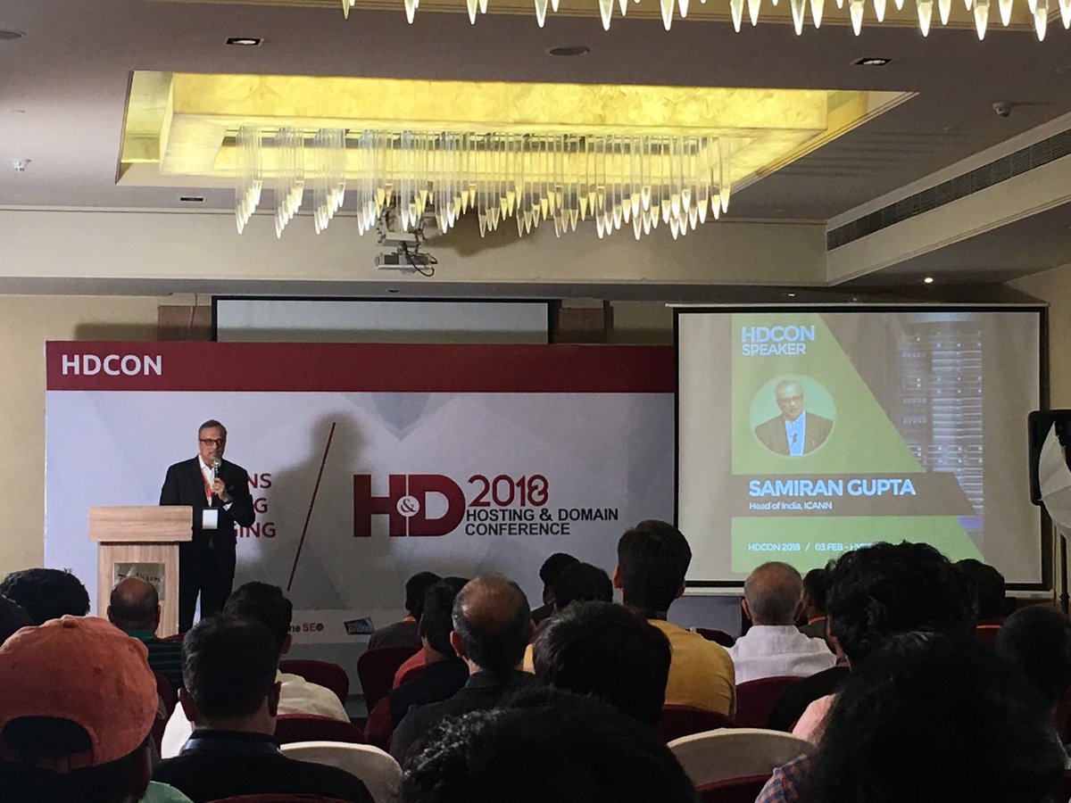 dotcomfolk's tweet photo. @Samiran01 Head of ICANN India, speaking on Privacy impact on Internet
& domain names at #HDCON https://t.co/XVGydbe72Q