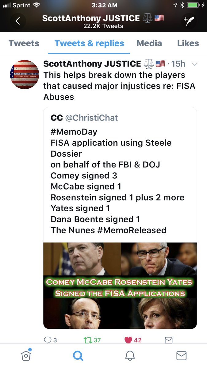 SportingBecky's tweet photo. @dbongino Look #RodRosenstein signed #fisaapplication 3 times... He should be in jail. https://t.co/HhUdJ8pFCb