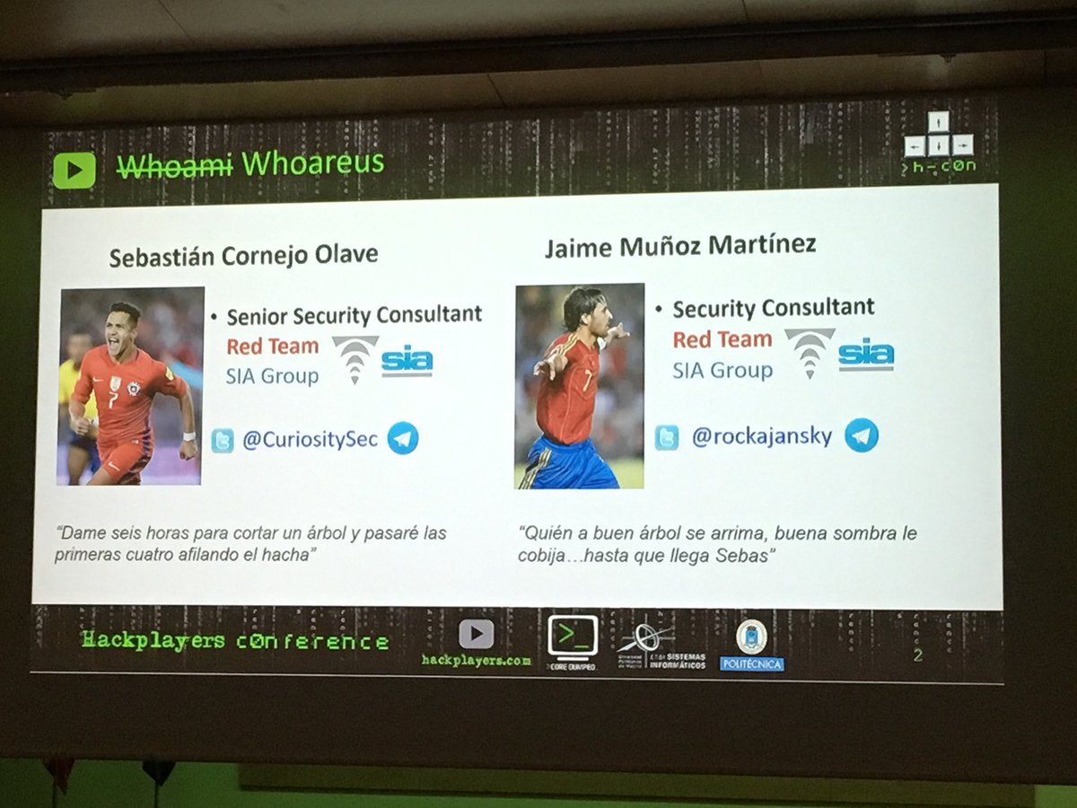 pedri77's tweet photo. Seguimos en #hc0n2018 con @CuriositySec y @rockajansky https://t.co/DRvux3tF0E