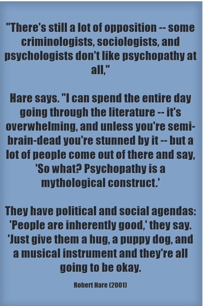 REAL_SPAC's tweet photo. To further understanding of the 'crisis level problem' created by allowing individuals with this Dx into elected Offices, we highly suggest reading any of the books / articles listed on Dr. Robert Hare's website: 
https://t.co/vMTPtd0oxz https://t.co/bgqacYIPOw